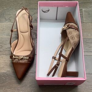 New Brown Patterned Women's Heels